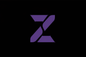 crea una z morada, con un fondo negro, la z, que este en forma como si fuera editada mediante vectores de illustrator